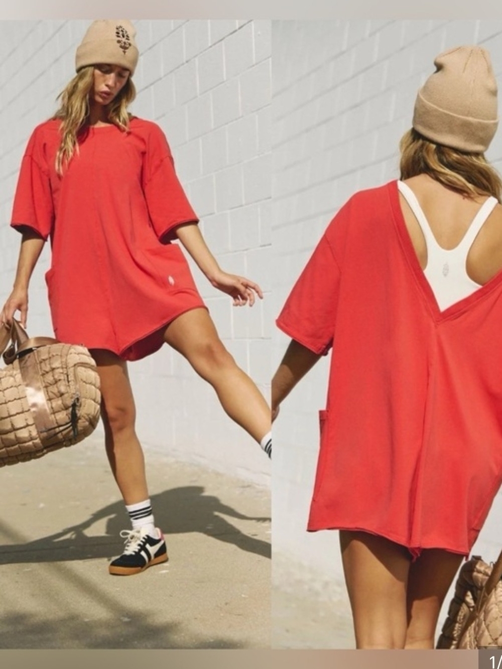 FP Movement by Free People Oversized Red Tee Dress